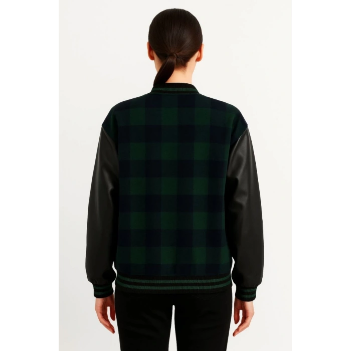 MDB Kolları uni Deri Içi Astarlı Oduncu Kolej Içi Ceket  Haki