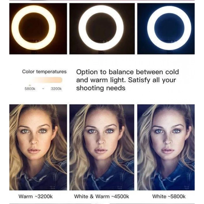 Kuaför Makyaj Çekimleri Selfie Işığı Sürekli 14 inç Işık 2m Stand