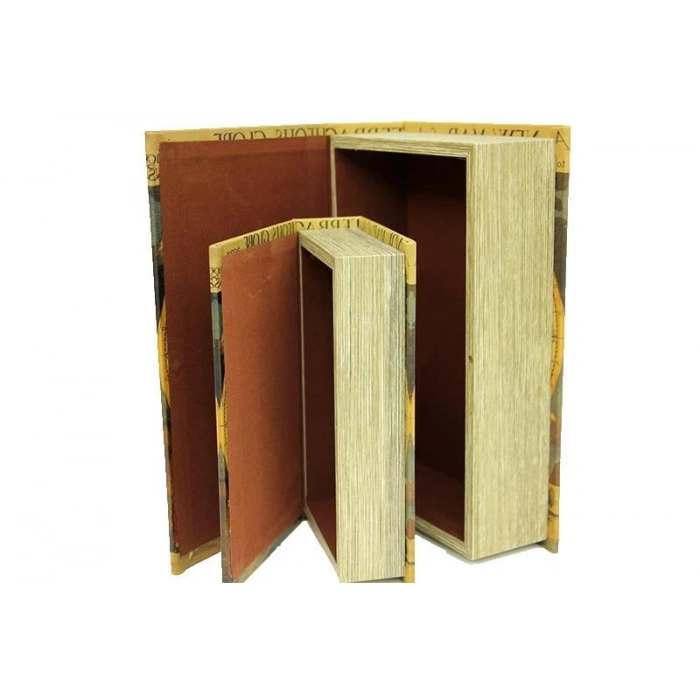 Kutu Kitap Harita 2li Set Dekoratif Hediyelik