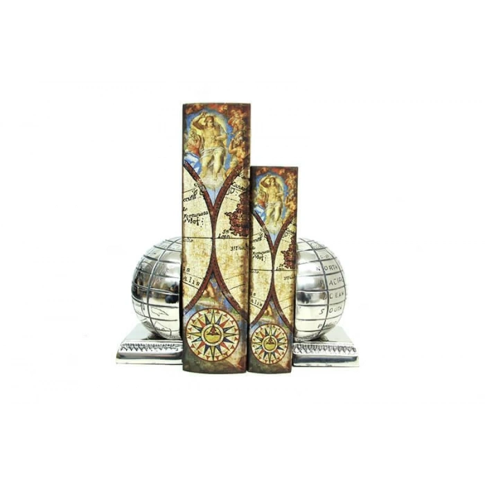 Kutu Kitap Harita 2li Set Kitap Kutusu Dekoratif Hediyelik