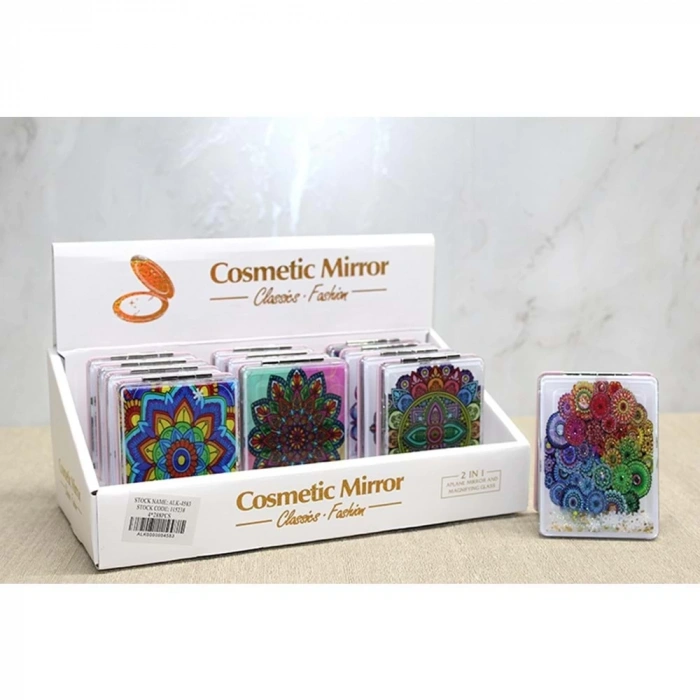 Mandala Desenli Hareketli Sulu El Aynası