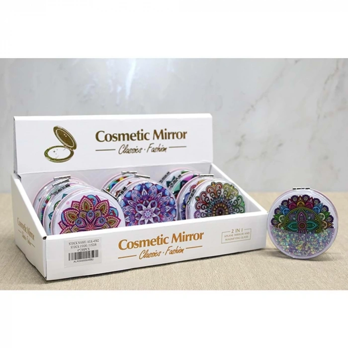 Mandala Desenli Hareketli Sulu El Aynası