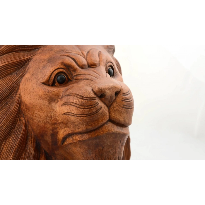 Maun Ağacı El Oyması Dekoratif Aslan Biblo