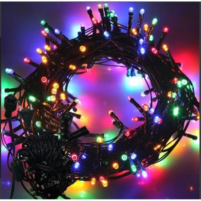 MDB 10m 100 Led Boncuk Lamba RGB Işık Siyah Kablo
