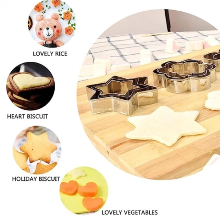 MDB 12 Adet Paslanmaz Çelik Kurabiye Kalıbı Seti