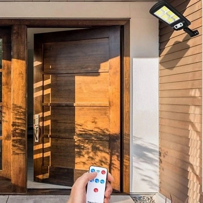 MDB 120 Ledli Kumandalı Solar Sokak Lambası Bahçe Aydınlatma S-36