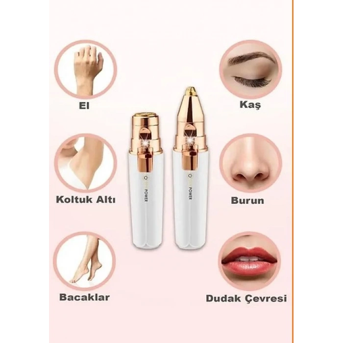 MDB 2 Başlıklı Yüz Tüy Alıcı Kaş Bıyık Kıl Epilasyon Aleti Şarjlı