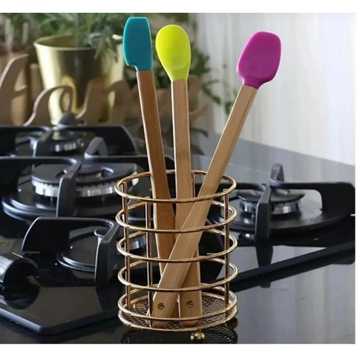 MDB 3 adet ısıya dayanıklı bambu spatula