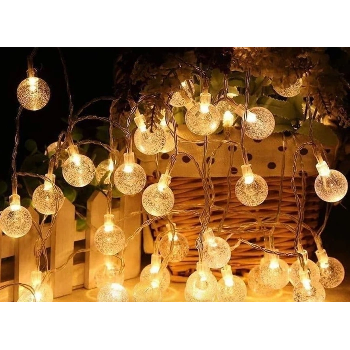 MDB 3m 20 Led Kristal Top Gün Işığı Pilli 2 Kademeli