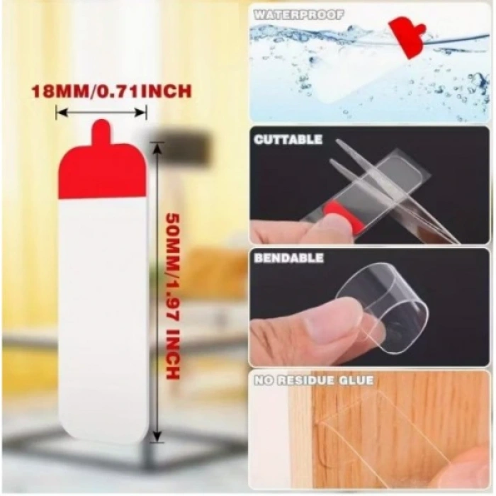 MDB 60 Parça Kolay Açılır Güçlü Çift Taraflı Bant 18mmx50mm