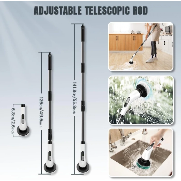 MDB 7 in 1 Kablosuz Elektrikli Temizlik Fırçası Seti