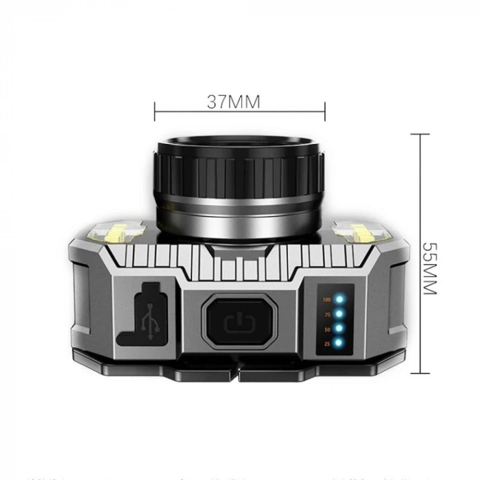 MDB 800 Lümen Şarj Göstergeli Cob LED Usbli Şarjlı Kafa Lambası