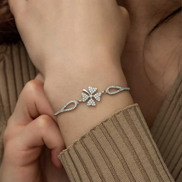 MDB 925 Ayar Gümüş Yonca Bileklik