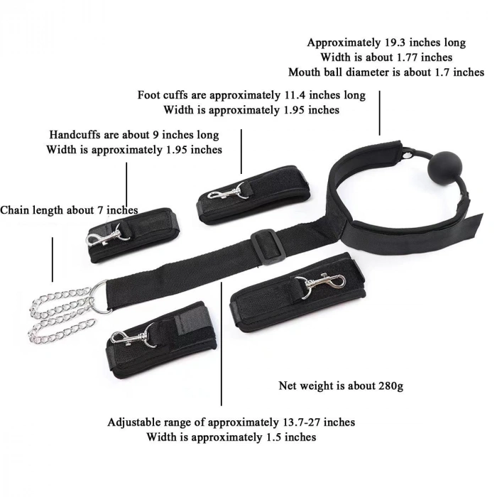 MDB Ağız Toplu El Ayak Bağlama Kemeri Siyah