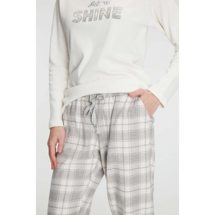 MDB Anıl Uzun Kol Pamuklu Kışlık Pijama Takımı