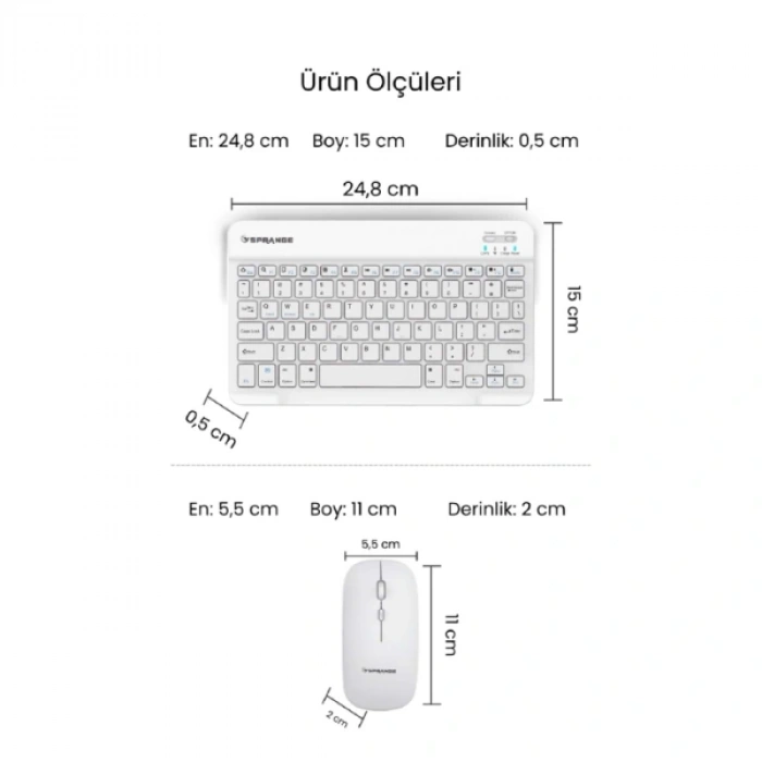 MDB Beyaz Kablosuz Klavye Ve Mouse Seti