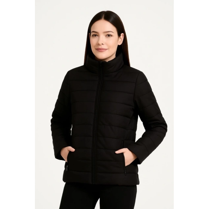 MDB Bomber ont Ceket – u İtici Kumaş, Kapitone Astarlı, Fermuarlı, Kışlık  iyah