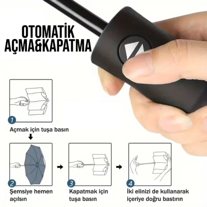 MDB Bordo Kılıflı Otomatik Kompakt Şemsiye