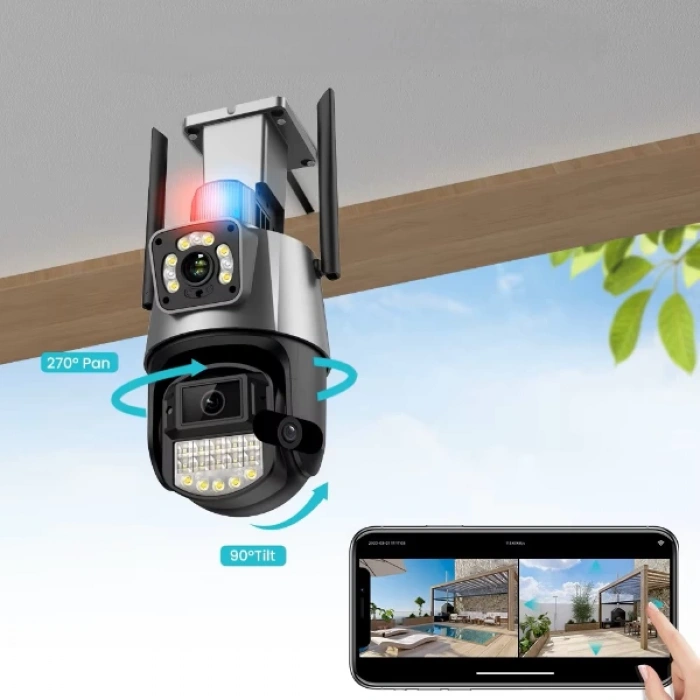 MDB Çakarlı Çift Lensli Dış Mekan Güvenlik Kamerası