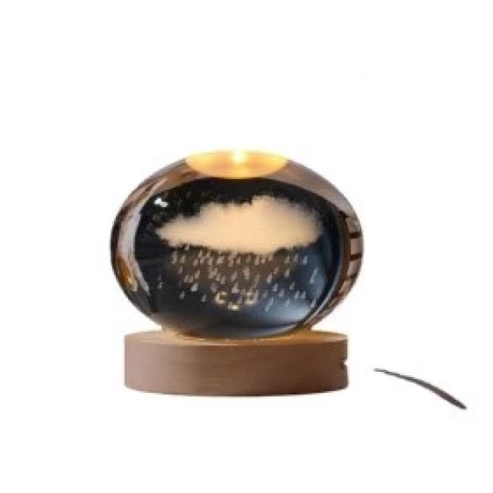 MDB Cam Küre Alt kısmı Ahşap  USBli Dekoratif Hediyelik