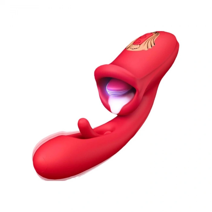 MDB Çift Fonksiyonlu G Noktası ve Klitoris Uyarıcı Vibratör Kırmızı – 10 Modlu, Su Geçirmez Silikon, Şarjlı