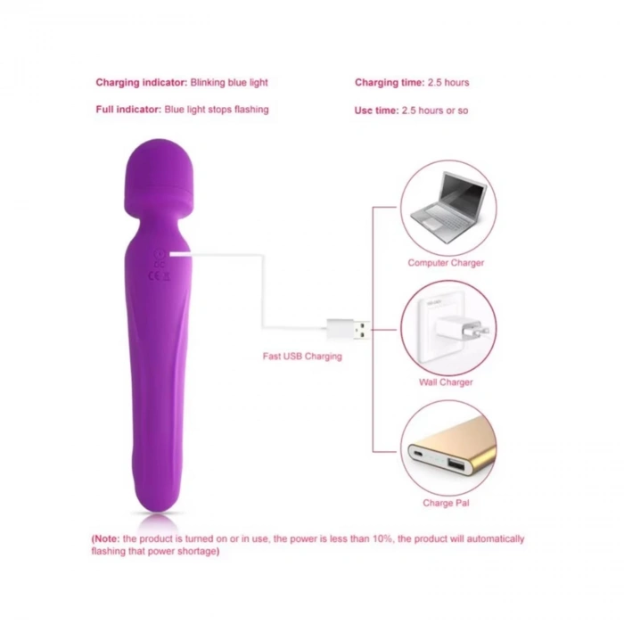 MDB Çift Taraflı Wand Vibratör Mor