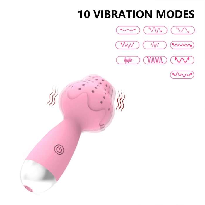 MDB Çilek Başlıklı Mini Klitoral Masaj Vibratörü Pembe