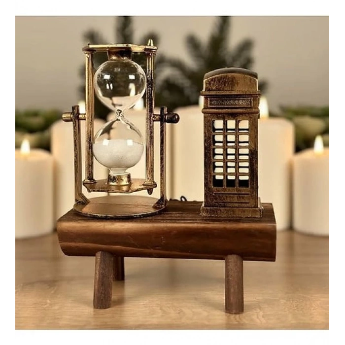 MDB Dekoratif İngiliz Telefon Kulübesi Ve Kum Saati S-23