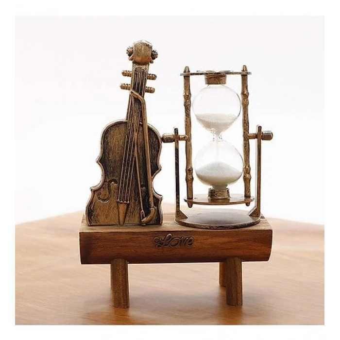 MDB Dekoratif Keman Tasarımlı Kum Saati S-39