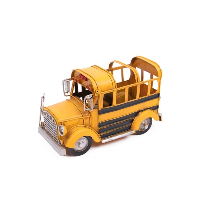 MDB Dekoratif Metal Araba Okul Otobüsü Kalemlik