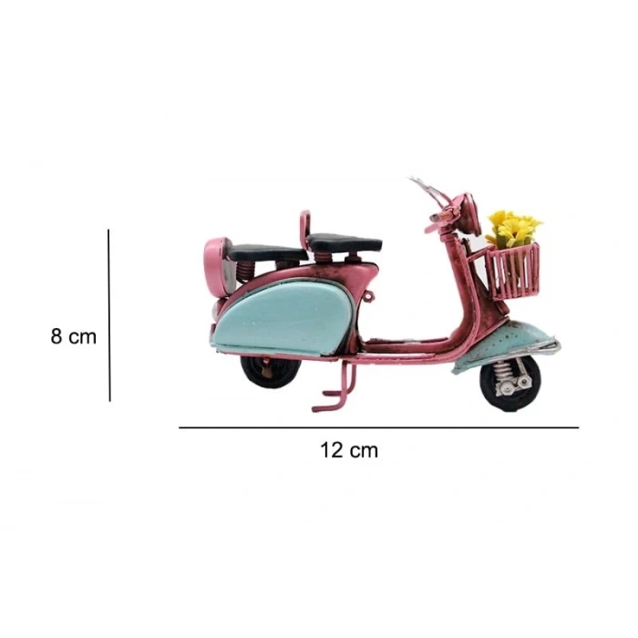MDB Dekoratif Metal Scooter Önü Sepetli