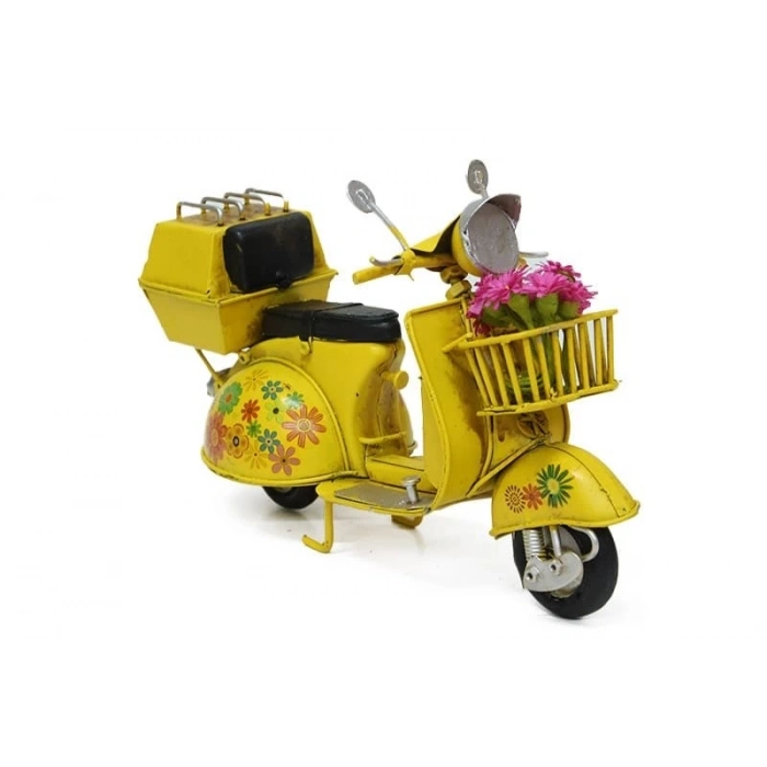 MDB Dekoratif Metal Scooter Sepetli