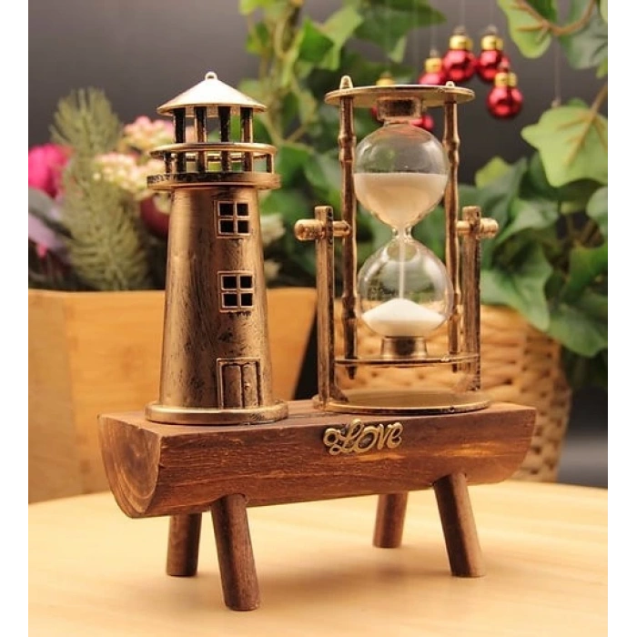 MDB Deniz Feneri Tasarımlı Kum Saati Dekor Hediyelik S-13