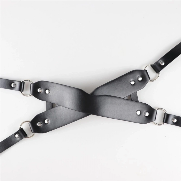 MDB Deri Çapraz Göz Maskesi Ayarlanabilir Harness