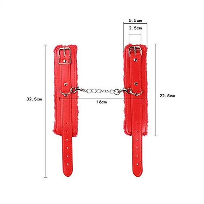 MDB Deri Fantezi Kelepçesi Kırmızı