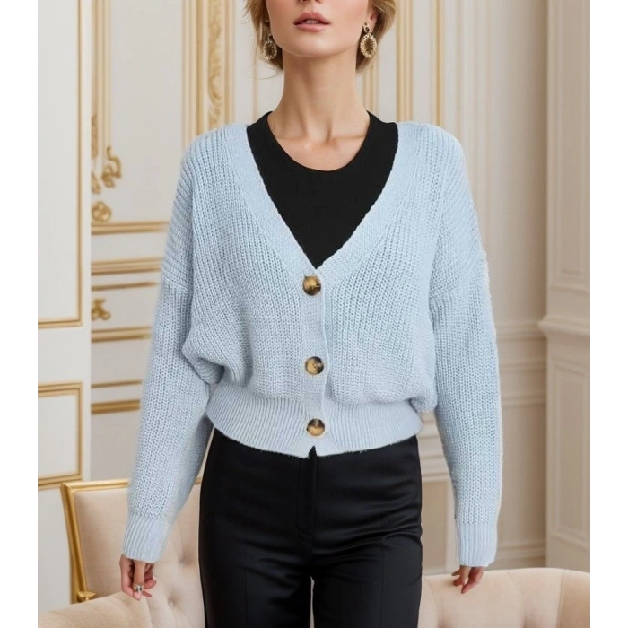 MDB Düğme Detay Triko Bluz