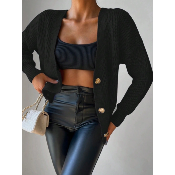 MDB Düğme Detay Triko Bluz