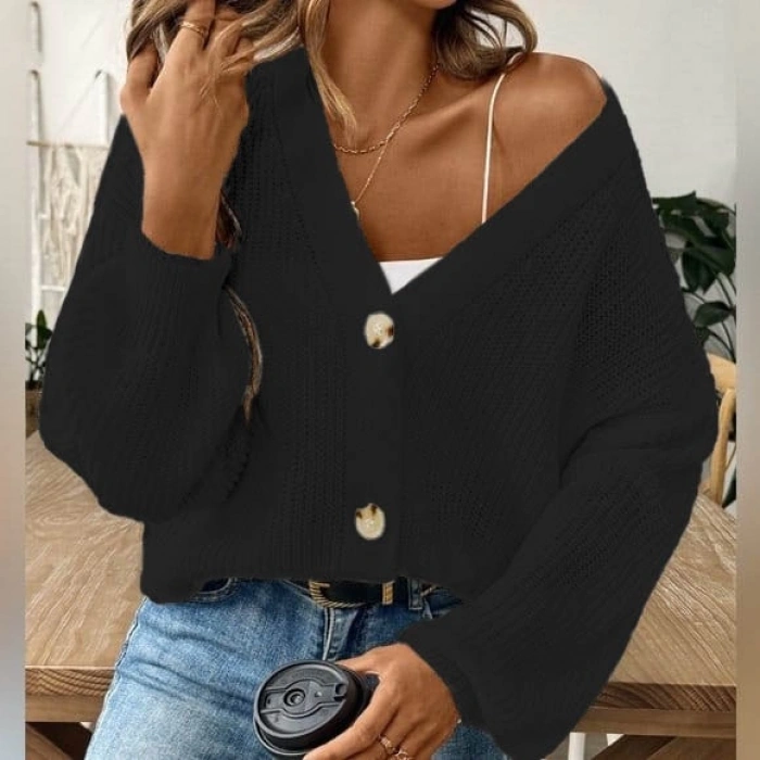 MDB Düğme Detay Triko Bluz