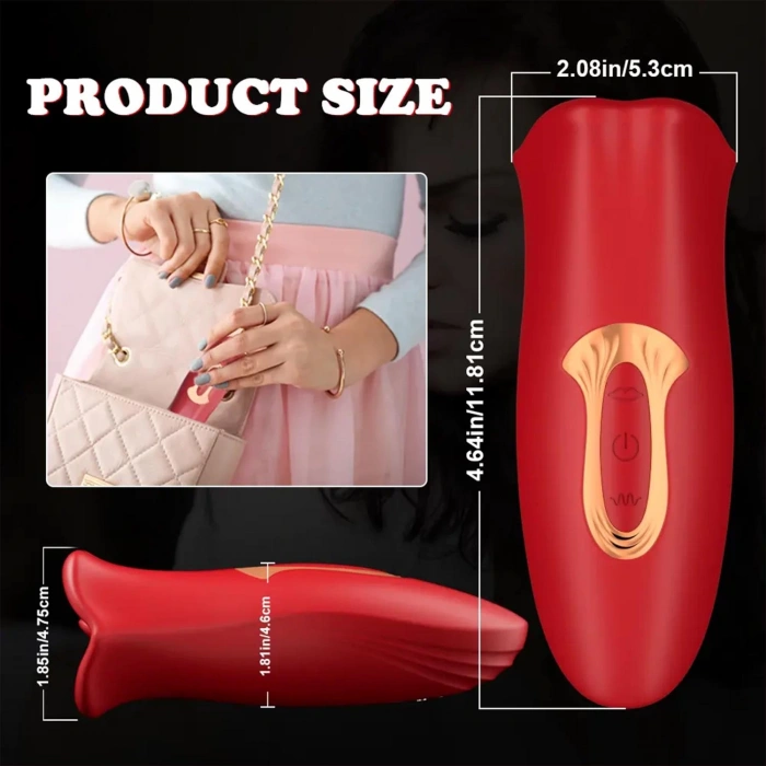 MDB Emişli Dilli Dudak Vibratör Kırmızı