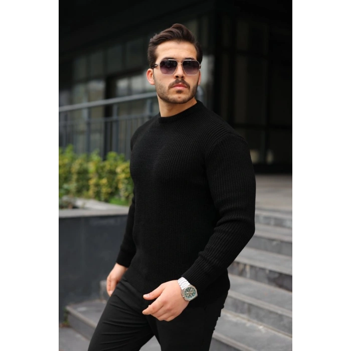 MDB Erkek Bisiklet Yaka Örme Kazak