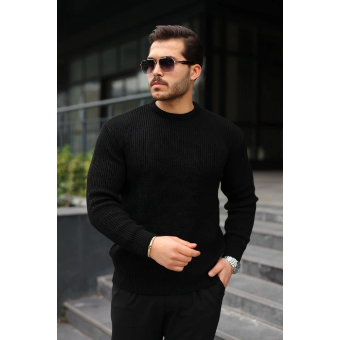 MDB Erkek Bisiklet Yaka Örme Kazak