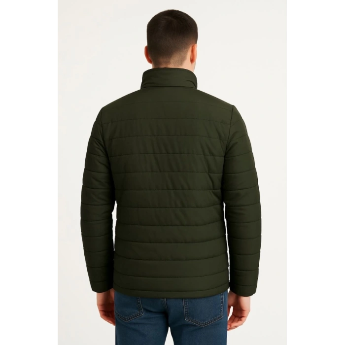 MDB Erkek Bomber ont Ceket – u İtici Kumaş, Kapitone Astarlı, Fermuarlı, Kışlık  Haki