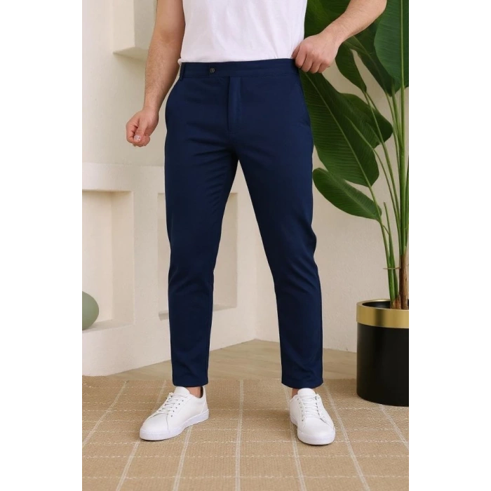 MDB Erkek Slim Fit Likralı Bilek Boy Dilli Kumaş Pantolon