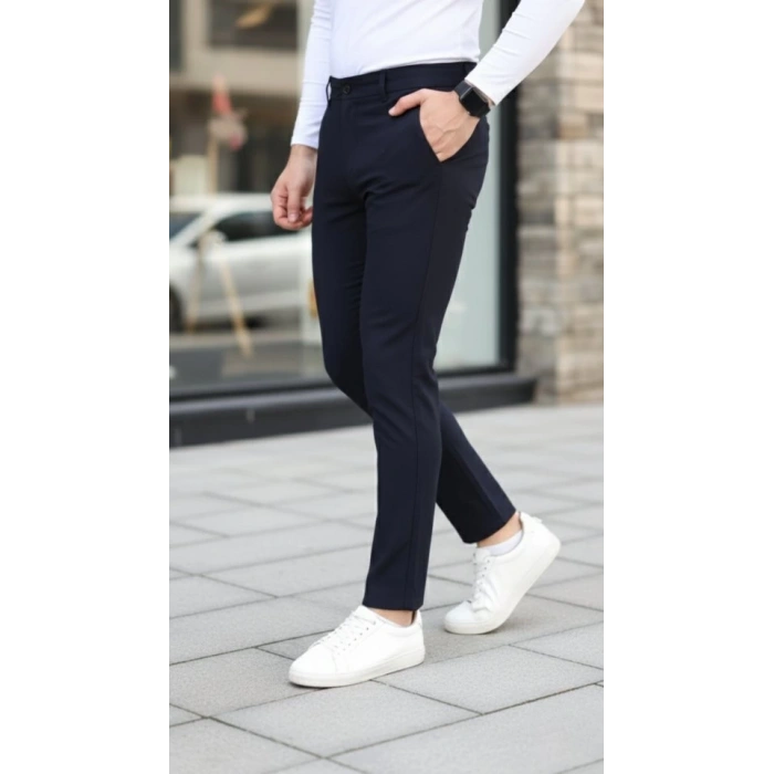 MDB Erkek Slim Fit Likralı Gabardin Pantolon