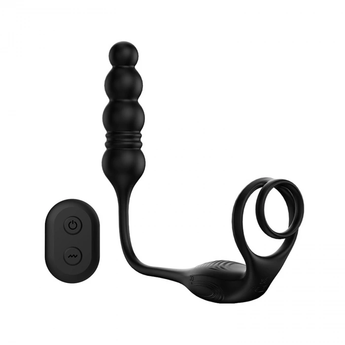 MDB Erkekler İçin Çift Halkalı Anal Vibratör – Prostat Masajörü, 9 Titreşim & İtme Modu, USB Şarjlı, Su Geçirmez