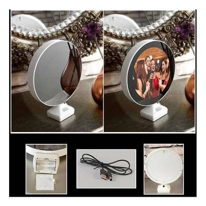 MDB Fotoğraflı Sihirli Ayna Işıklı Fotoğraf Çerçevesi N-36