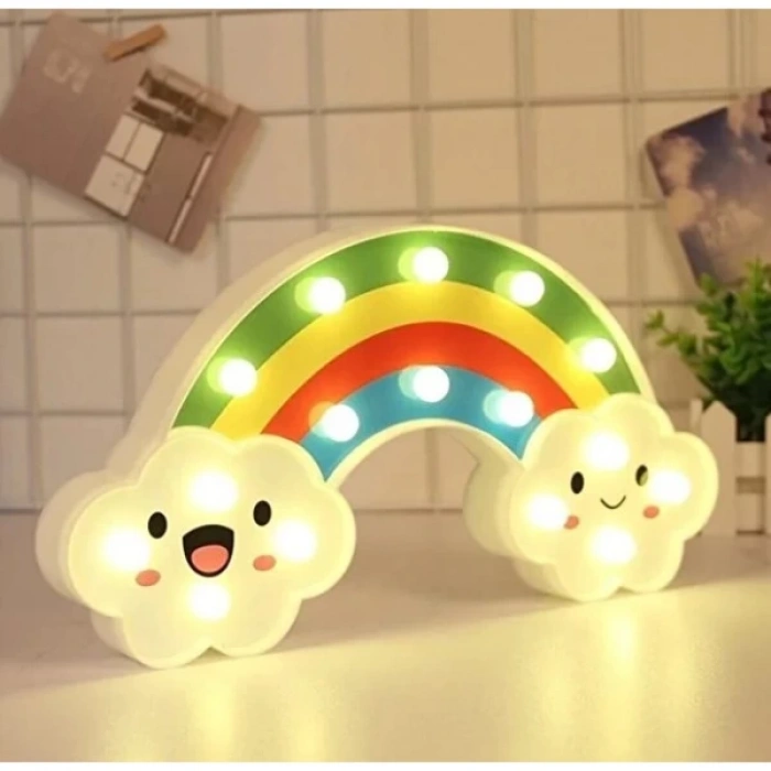 MDB Gülen Bulutlu Gökkuşağı LED Gece Lambası