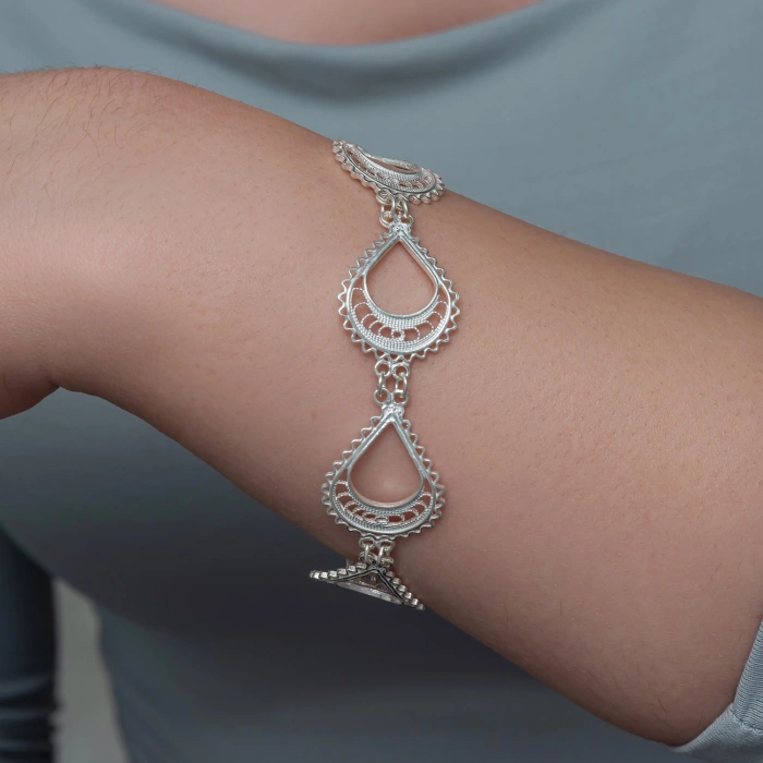 MDB Gümüş Ay Dansı Telkari Kadın Bileklik