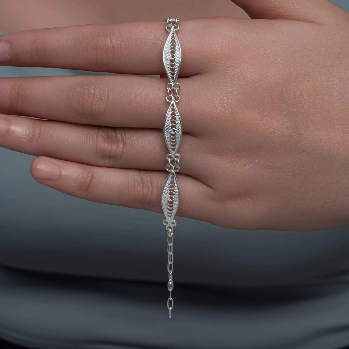 MDB Gümüş Sonsuz Esinti Telkari Kadın Bileklik