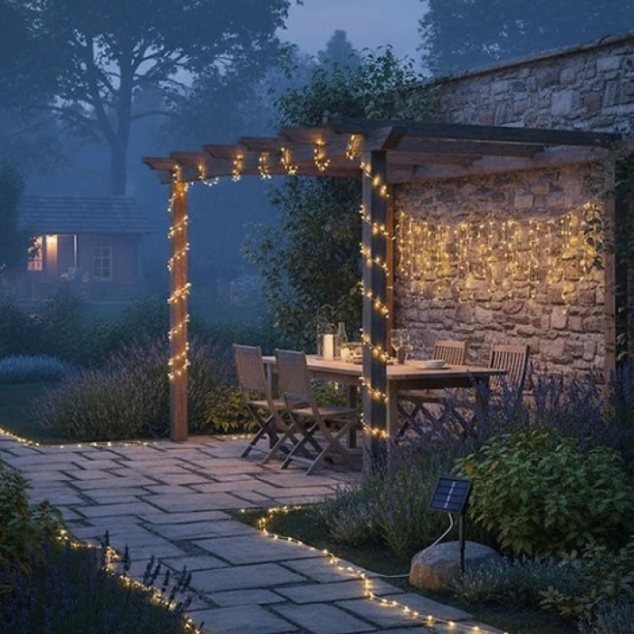 MDB Güneş Enerjili Balkon Bahçe Peri LED 20 Metre S-20